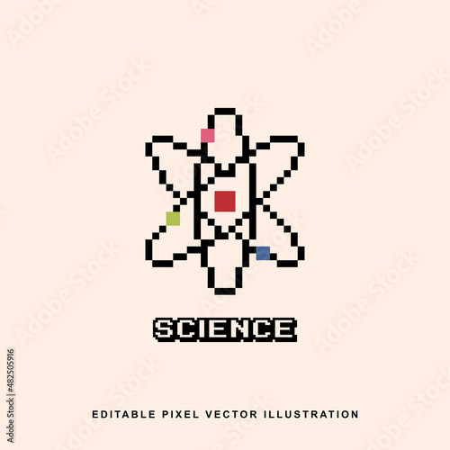 Pixel science creative design icon vector illustration for video game asset, motion graphic and others