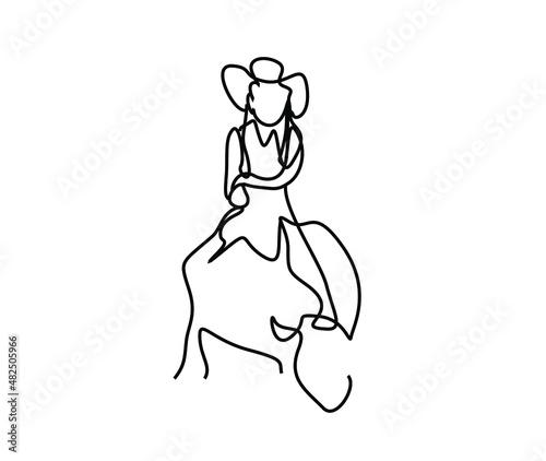 a little girl riding a horse with a cowboy hat