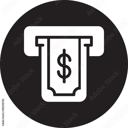 money withdrawal glyph icon
