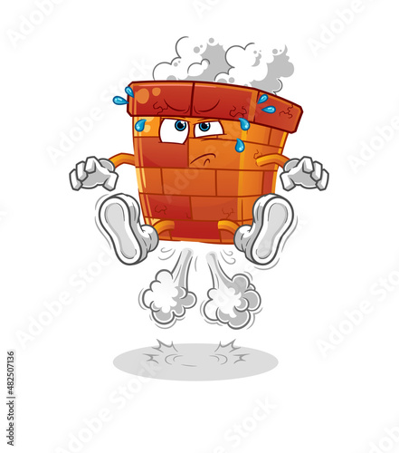 chimney fart jumping illustration. character vector