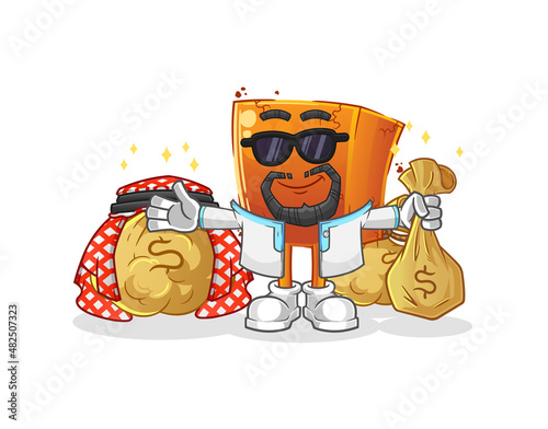 brick rich arabian mascot. cartoon vector