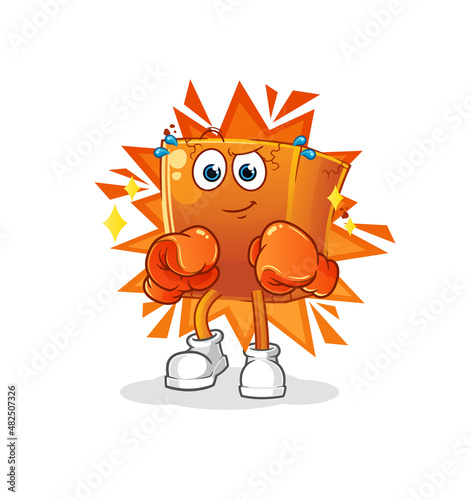 brick boxer character. cartoon mascot vector