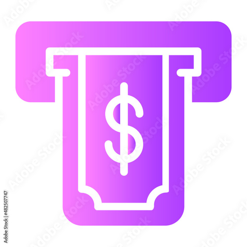 money withdrawal gradient icon