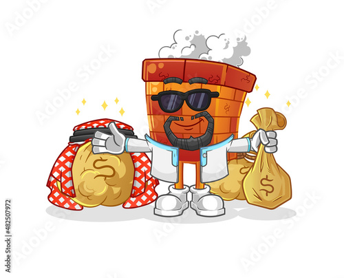 chimney rich arabian mascot. cartoon vector