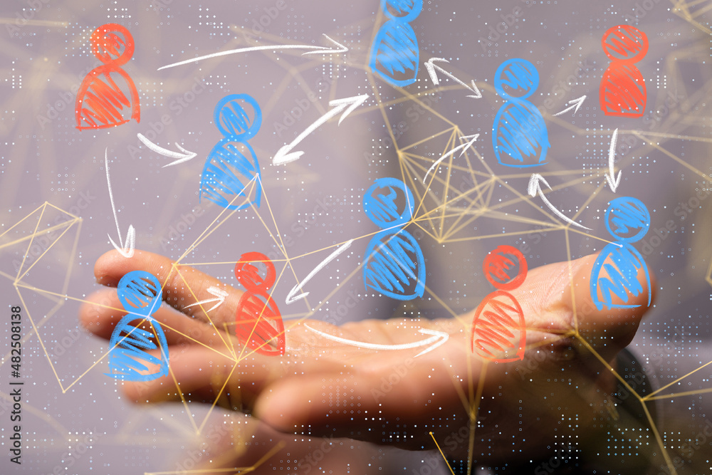 Global network. Blockchain. 3D illustration. Neural networks and artificial intelligence. Abstract Global network. Blockchain. 3D illustration. Neural networks and artificial intelligence. Abstract