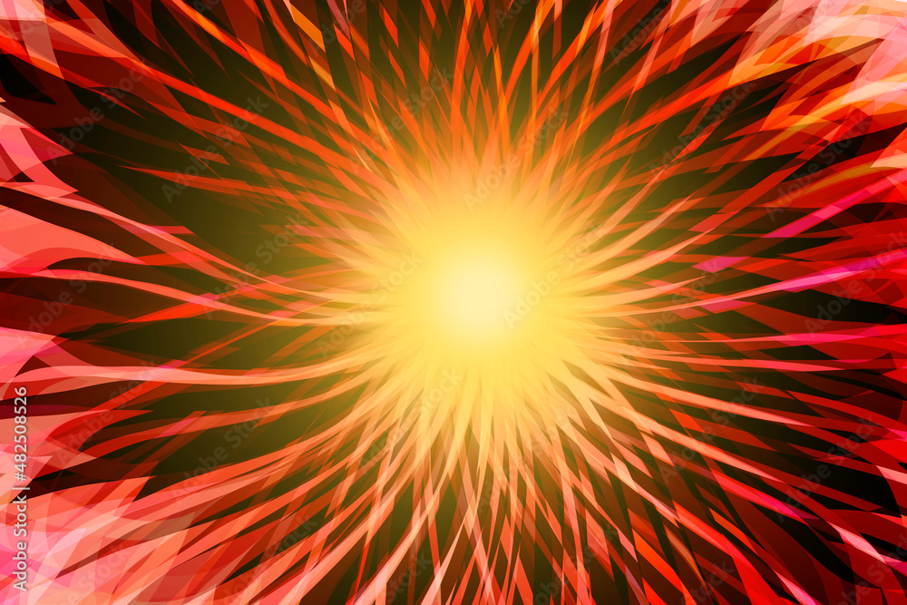 fire phoenix bird feather holiday event card spiral shapes red yellow heat hot rising illustration