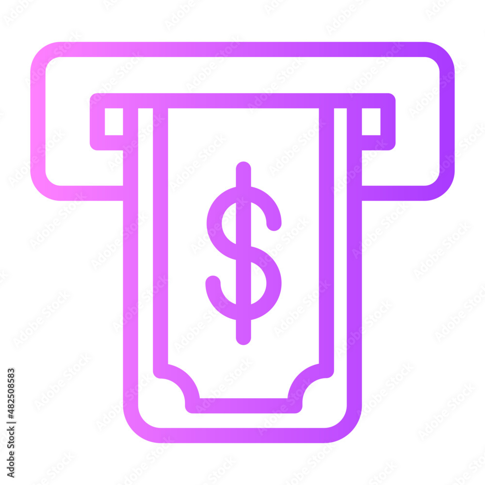 money withdrawal gradient icon money withdrawal gradient icon