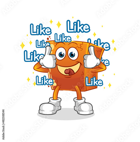 brick give lots of likes. cartoon vector