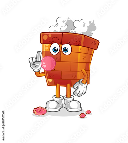 chimney chewing gum vector. cartoon character