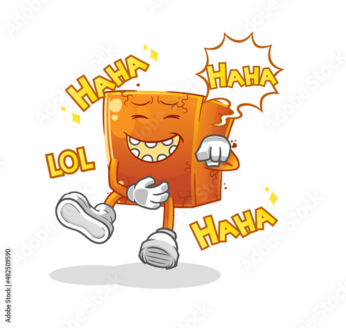 brick Laugh Out Loud character. cartoon mascot vector