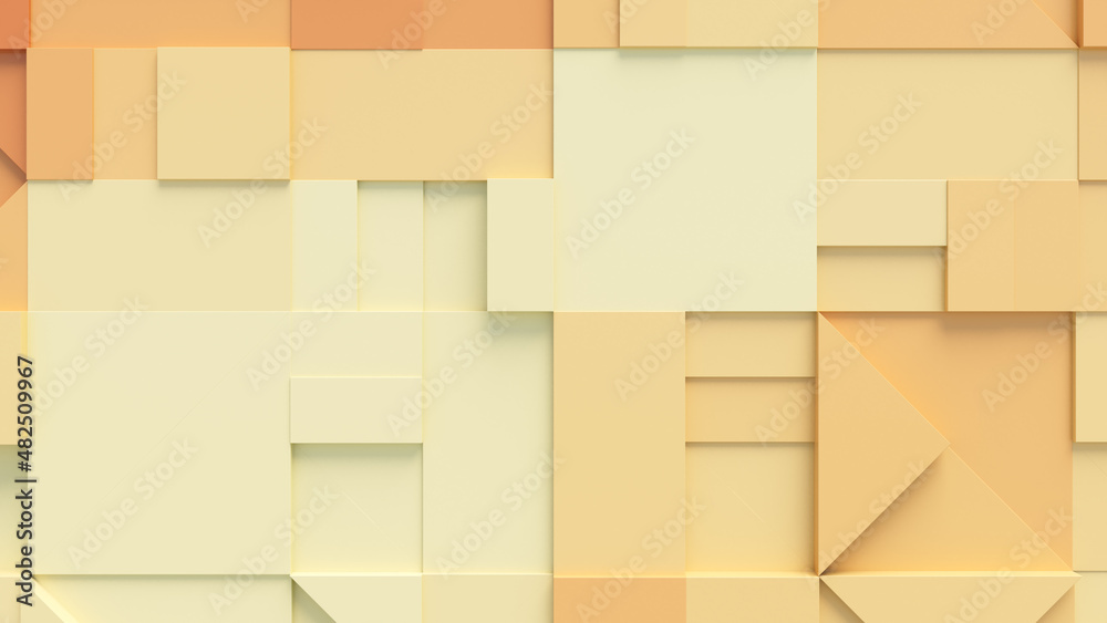 Various 3D Shapes neatly organized to make a wall. Yellow and Orange Futuristic wallpaper . Various 3D Shapes neatly organized to make a wall. Yellow and Orange Futuristic wallpaper .