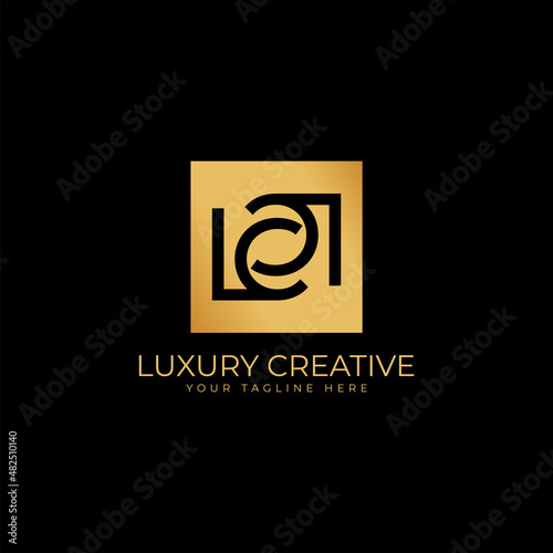 initial LC letter, letter logo design with unique and luxurious creative typography