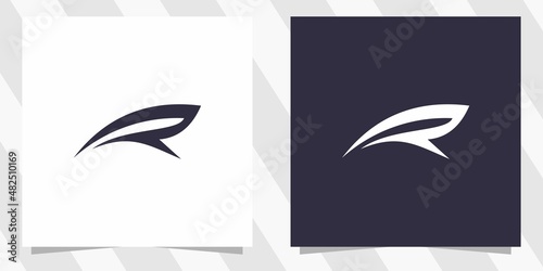 letter r logo with minimal design photo