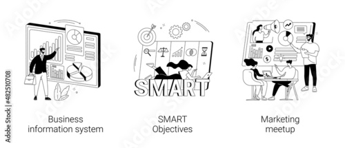 Business enterprise management abstract concept vector illustrations.