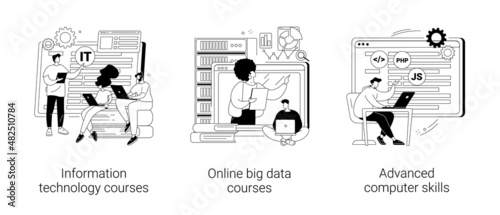 IT specialist training abstract concept vector illustrations.
