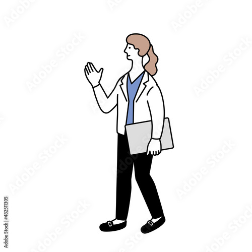 シンプルな女性の全身イラスト
