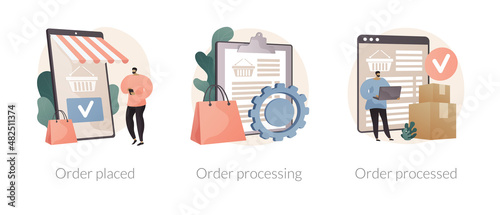 Online store purchase abstract concept vector illustrations.
