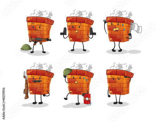 chimney troops character. cartoon mascot vector
