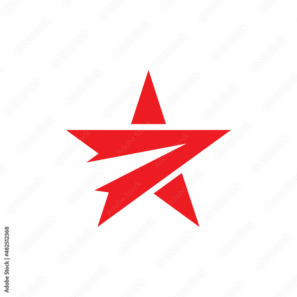 red star arrow logo design