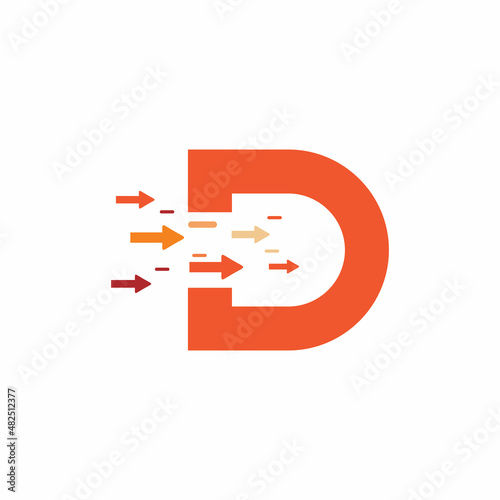 initial d letter motion arrow fast speed logo design