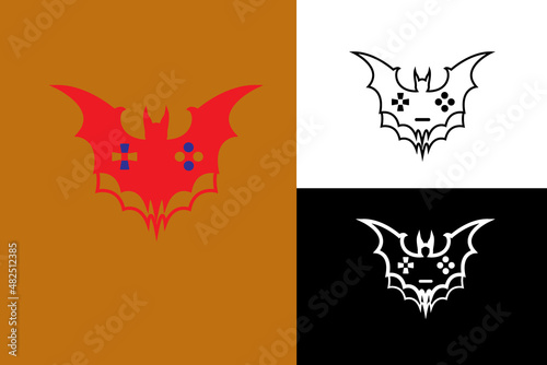logo Graphic illustration of game stick with bat wings 