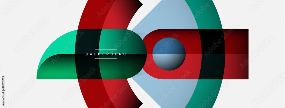 Geometric abstract background. Round shapes, circles, lines composition for wallpaper banner background or landing page Geometric abstract background. Round shapes, circles, lines composition for wallpaper banner background or landing page