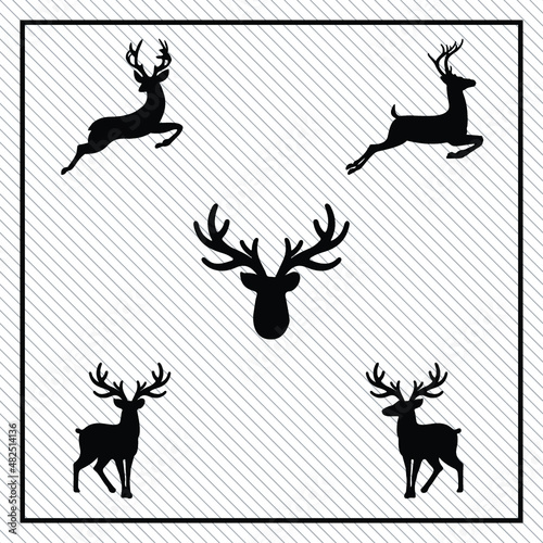 Raindeer Icon Illustrations