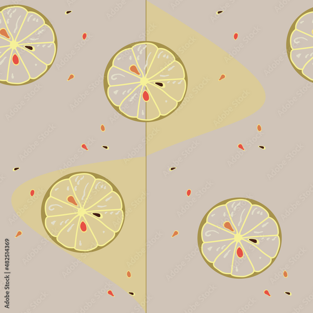 lemon slices seamless pattern background design project