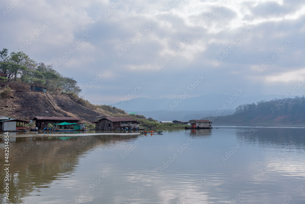 fishing village on the river.