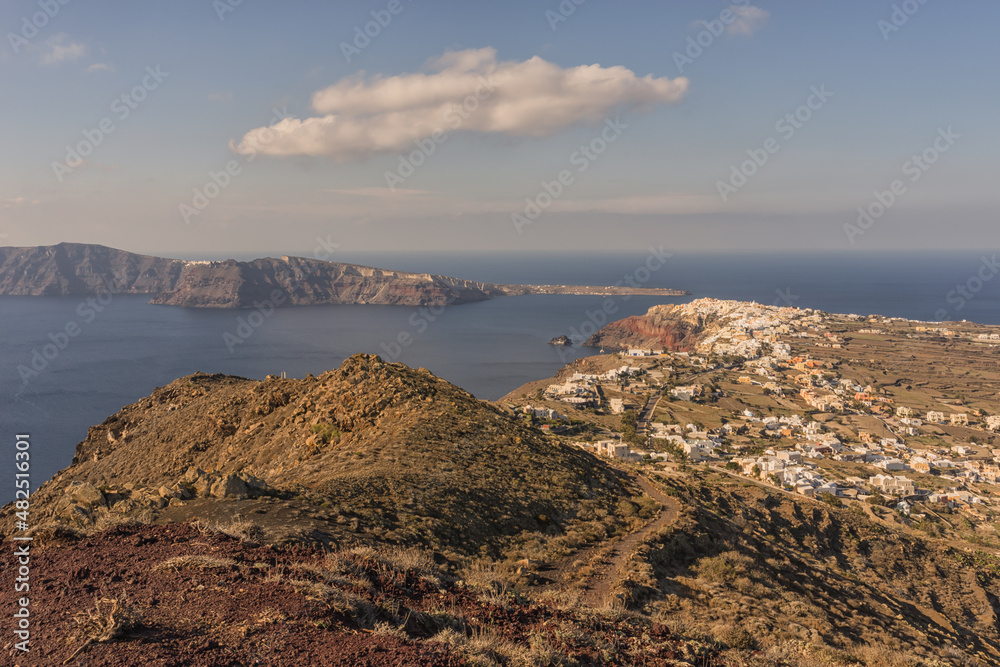Town in the distance, Santorini, Greece Town in the distance, Santorini, Greece