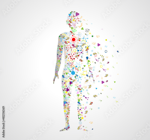 molecule abstract body concept of the human DNA chemistry science illustration