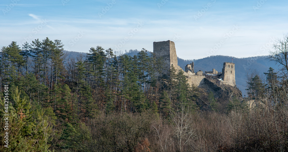 Ruins of medieval gothic castle Reviste. Revistske Podzamcie castle. Slovakia. Ruins of medieval gothic castle Reviste. Revistske Podzamcie castle. Slovakia.