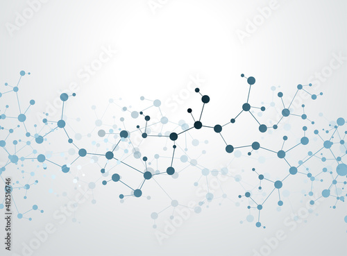 abstract concept of connecting molecules DNA network vector neurons photo