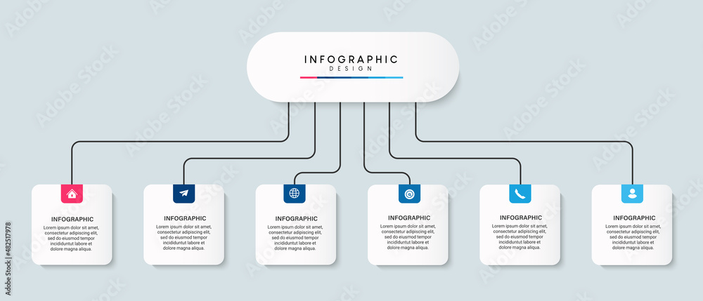 Steps business timeline process infographic template design with icons
