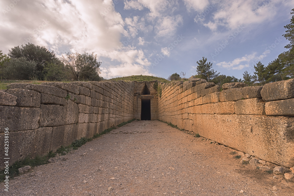 Entrance to the Treasury of Atreus , Mycenae Greece