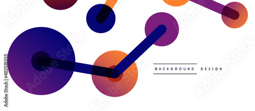 Abstract background. Round dots connected by lines. Trendy techno business template for wallpaper, banner, background or landing