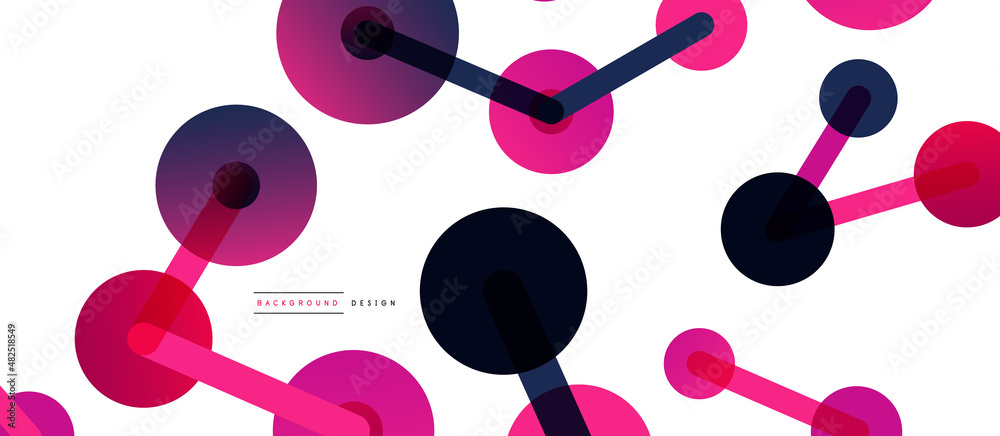 Abstract background. Round dots connected by lines. Trendy techno business template for wallpaper, banner, background or landing Abstract background. Round dots connected by lines. Trendy techno business template for wallpaper, banner, background or landing