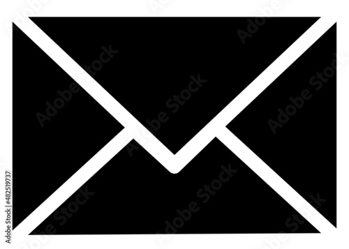 未開封の手紙の黒いアイコンイラスト