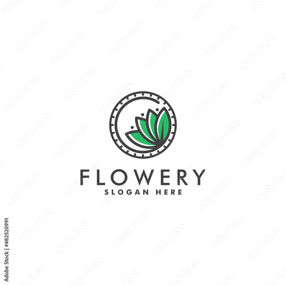 Flower abstract Logo design vector template Linear style Flower abstract Logo design vector template Linear style