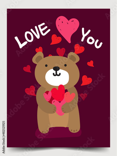  valentine postcard brochure poster elements art design vector 01