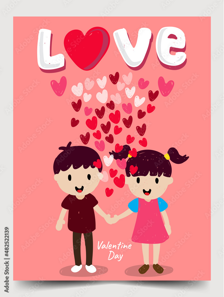 valentine postcard brochure poster elements art design vector 19