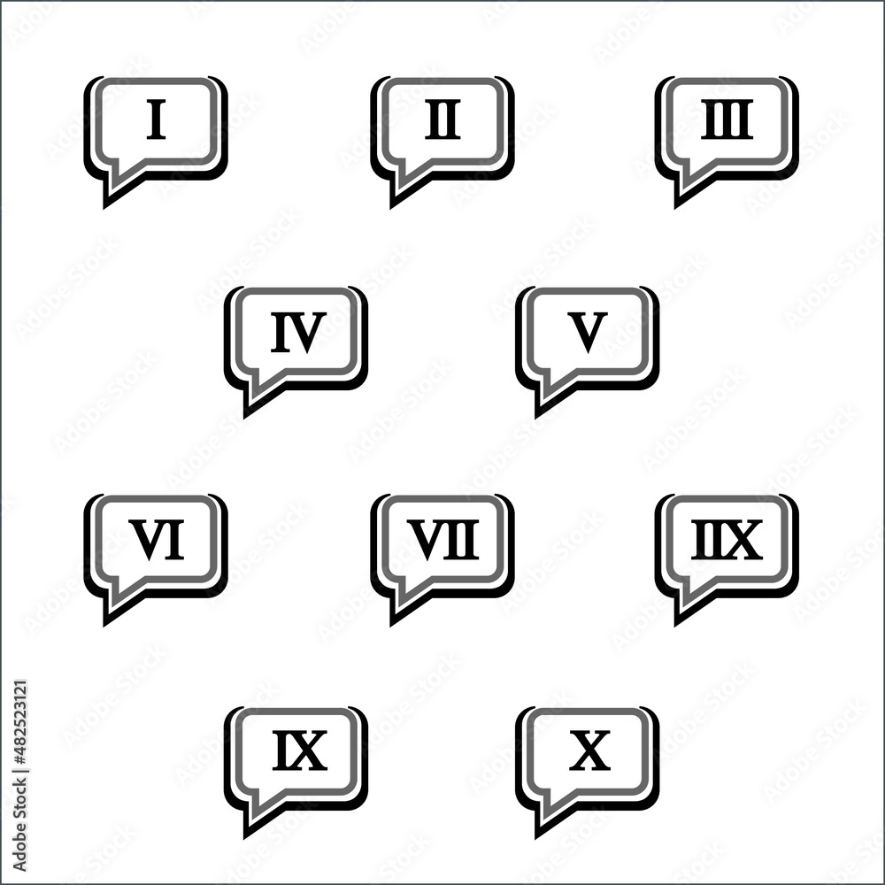 Colorful info-graphic roman numbers can be use to create presentation. Bullet points roman numbers one to ten. Oval shape vector numbers. Colorful info-graphic roman numbers can be use to create presentation. Bullet points roman numbers one to ten. Oval shape vector numbers.