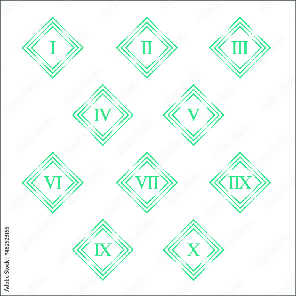 Colorful info-graphic roman numbers can be use to create presentation. Bullet points roman numbers one to ten. Oval shape vector numbers. Colorful info-graphic roman numbers can be use to create presentation. Bullet points roman numbers one to ten. Oval shape vector numbers.