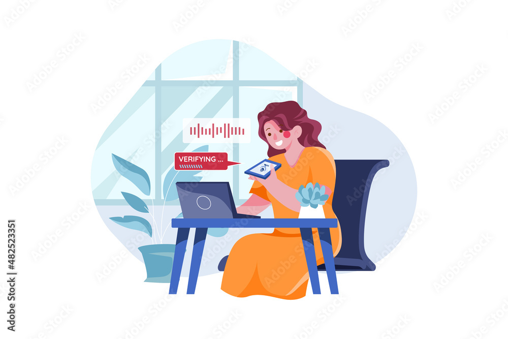 Identity Security Illustration concept. Flat illustration isolated on white background Identity Security Illustration concept. Flat illustration isolated on white background