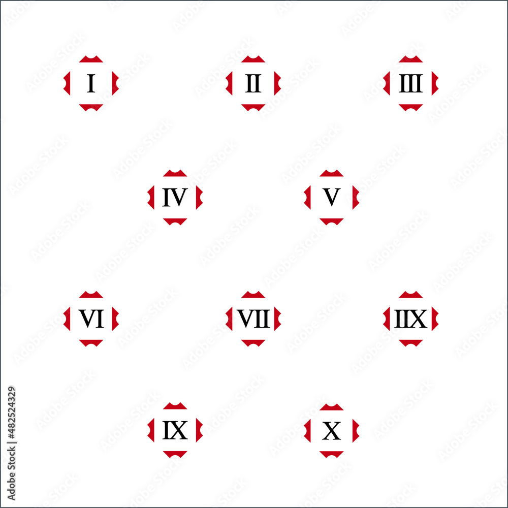 Colorful info-graphic roman numbers can be use to create presentation. Bullet points roman numbers one to ten. Oval shape vector numbers. Colorful info-graphic roman numbers can be use to create presentation. Bullet points roman numbers one to ten. Oval shape vector numbers.