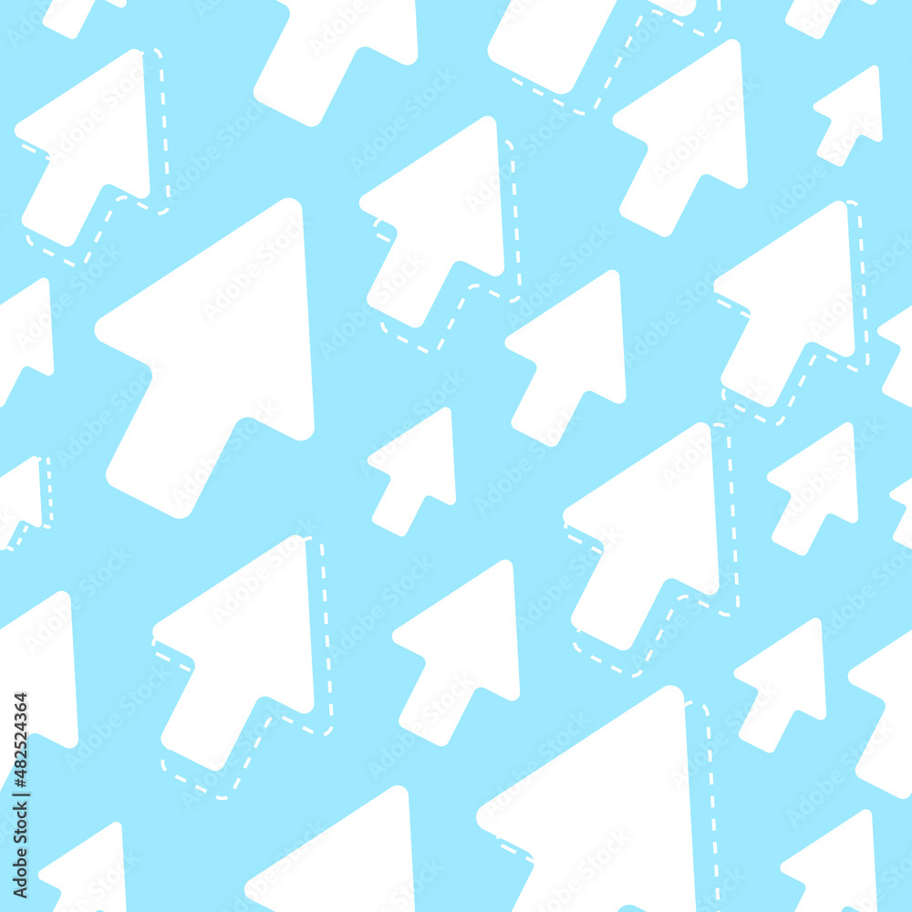 Silhouette arrows seamless pattern. Repeatable Arrow Icons Texture on Blue Background. Can be used as wallpaper, wrapping paper, fibers textile prints, card or banner template. Silhouette arrows seamless pattern. Repeatable Arrow Icons Texture on Blue Background. Can be used as wallpaper, wrapping paper, fibers textile prints, card or banner template.