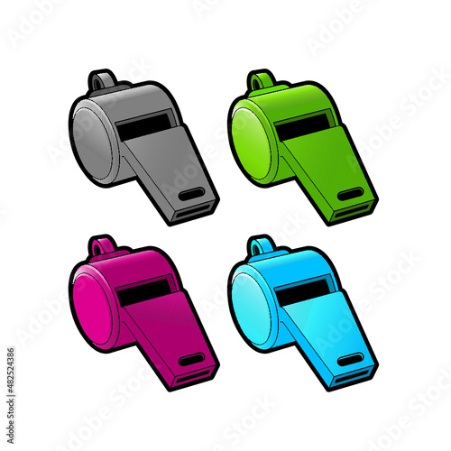 whistle color variations vector drawing
