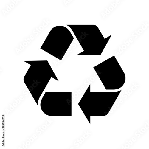 Vector Isolated Recycle Icon on White Background