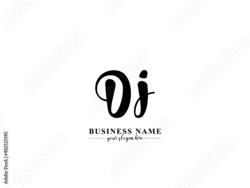 New Signature DJ Logo, Cute Baby dj Signature Letter Logo Icon Vector for your funny baby kids boom family or Children brand