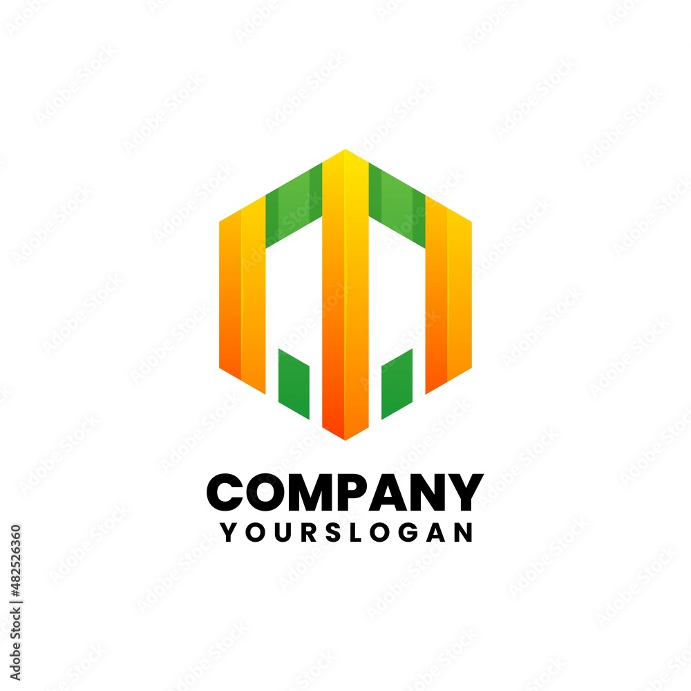 colorful letter m polygon logo design colorful letter m polygon logo design
